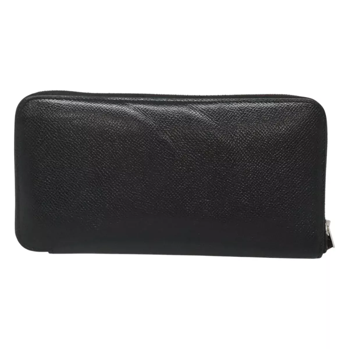 Hermes Azap Zip Around Wallet Silk'in Epsom Black Leather Wallets Accessory (Authentic Pre-Loved)