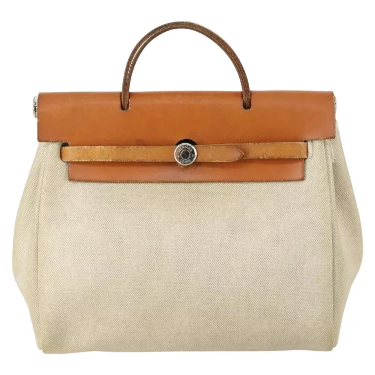 Hermes Herbag A Dos Backpack Toile Beige Canvas Backpack Bag (Authentic Pre-Loved)
