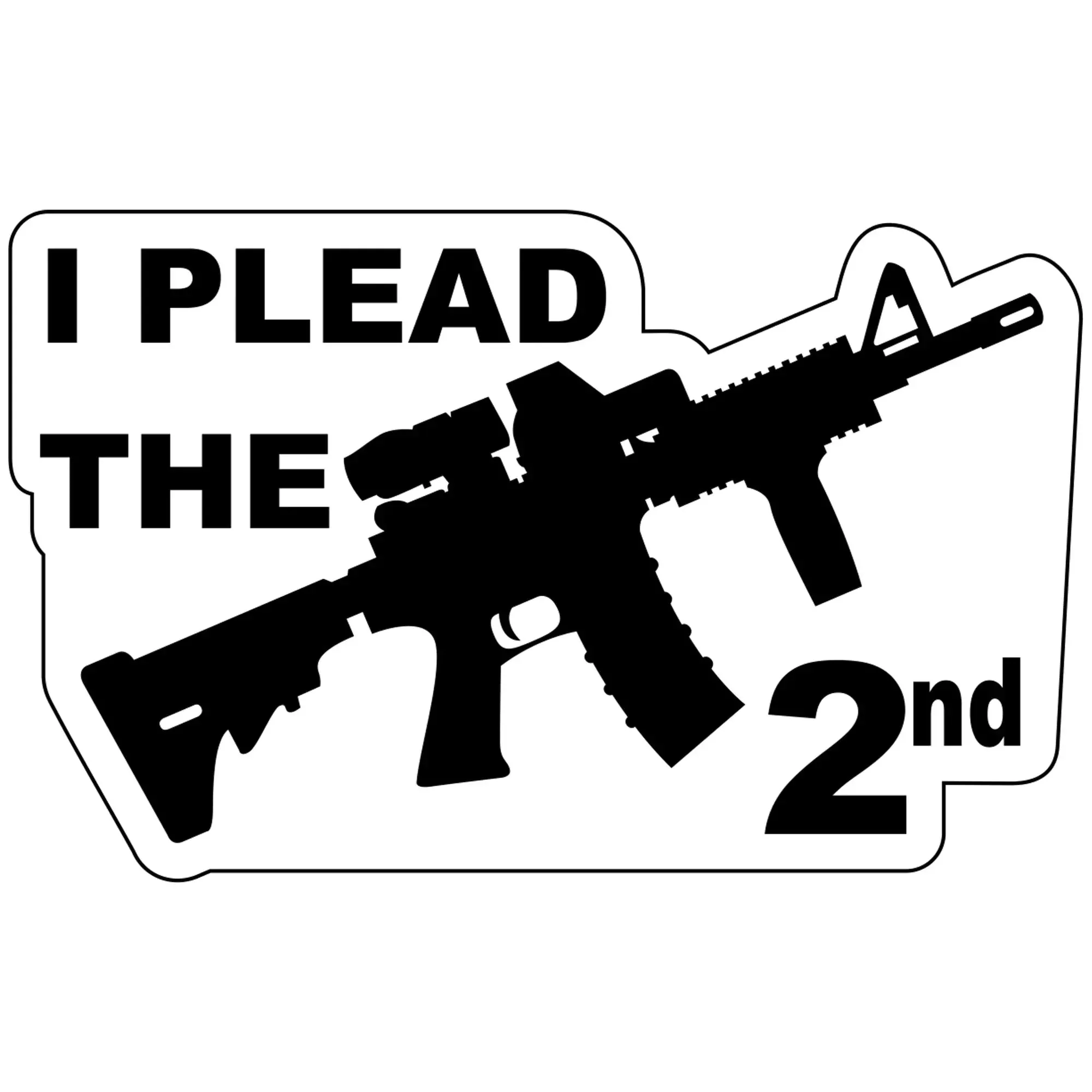 I Plead The 2nd Second Amendment- 4x2.5 inch Sticker
