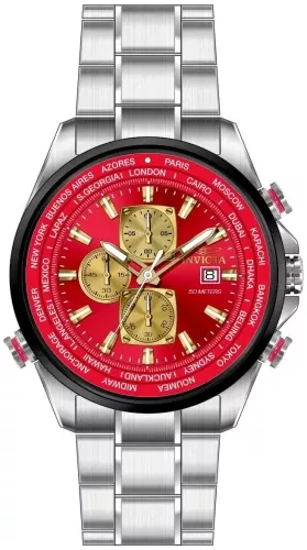 Invicta Men's Aviator Red Dial Watch - 50502