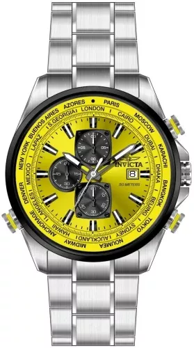 Invicta Men's Aviator Yellow Dial Watch - 50503