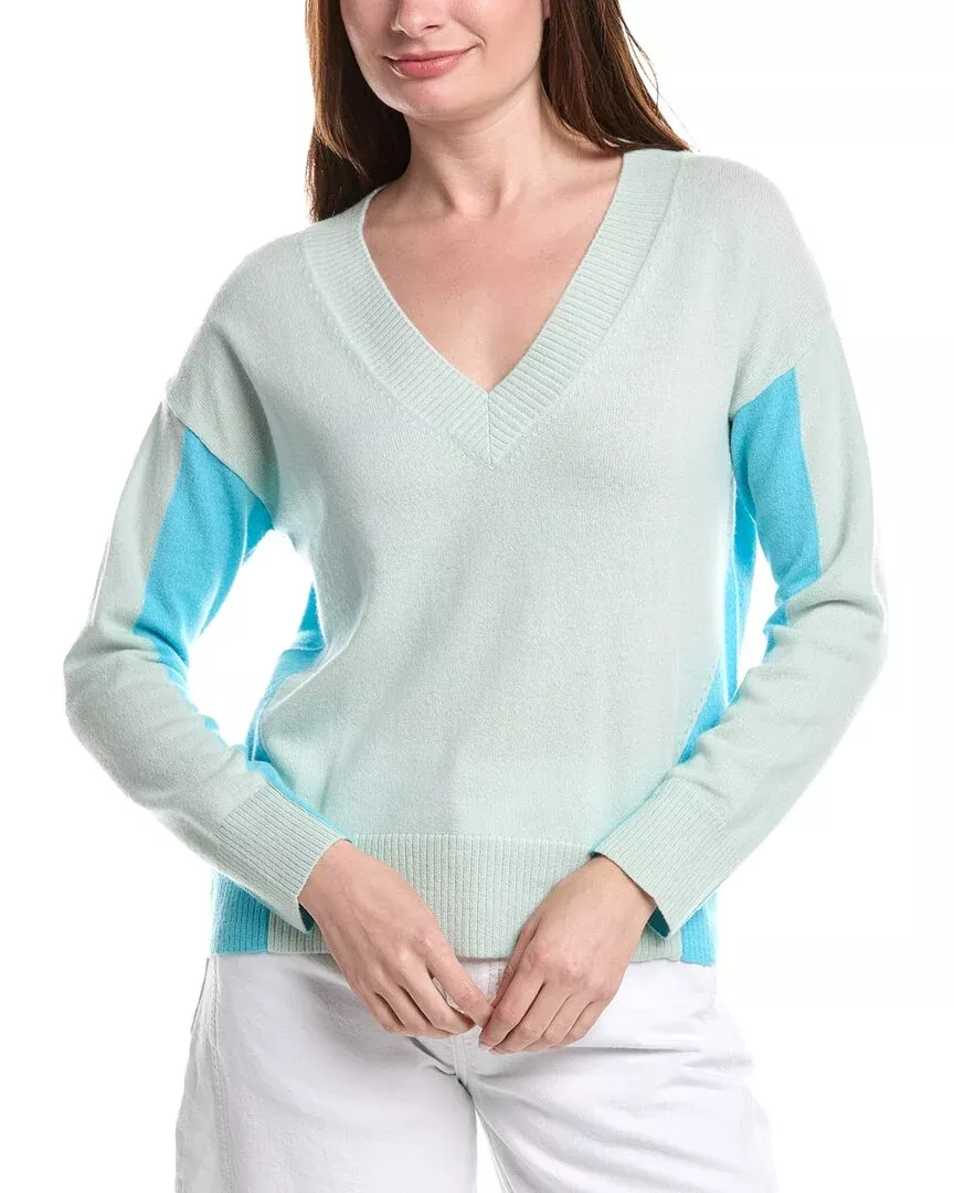 &Isla June Colorblock Cashmere Top
