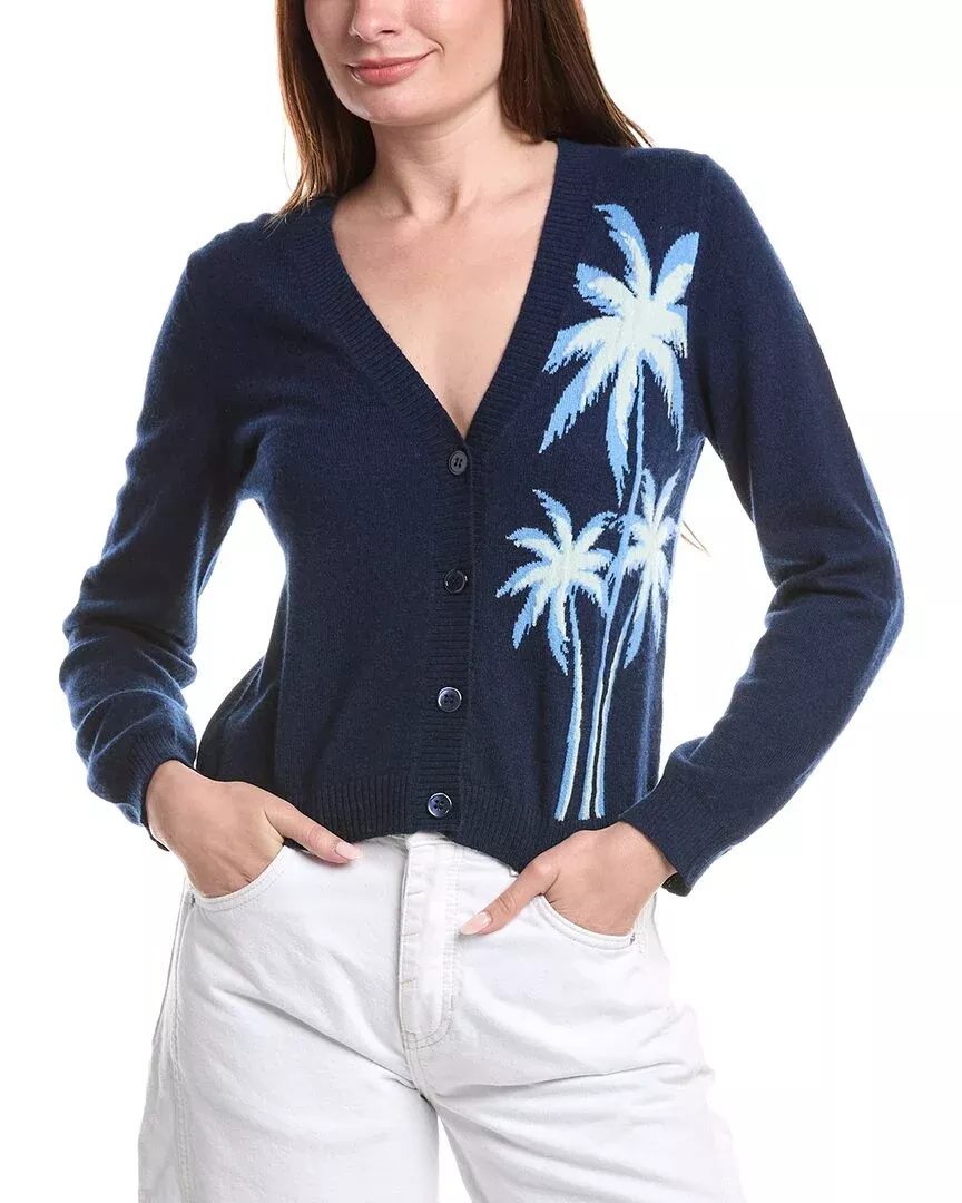 &Isla Leah Palm Tree Cashmere Cardigan