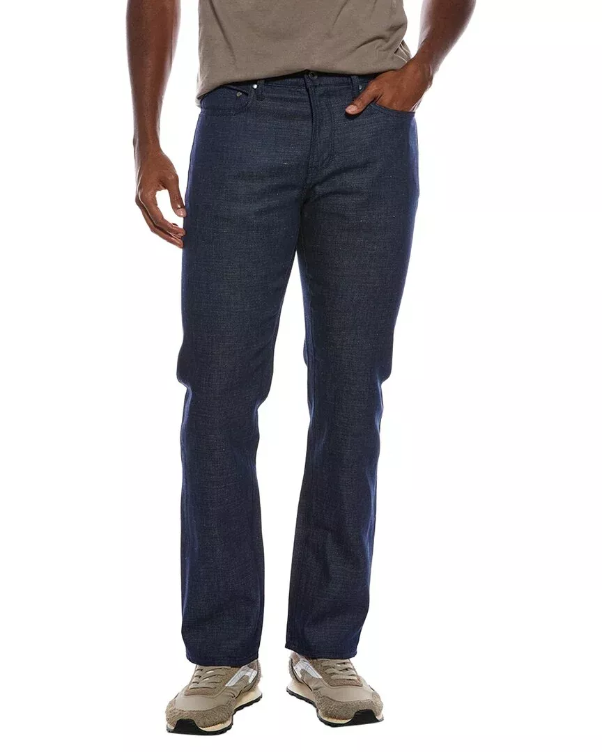 John Varvatos Regular Linen-Blend Dark Wash Jean