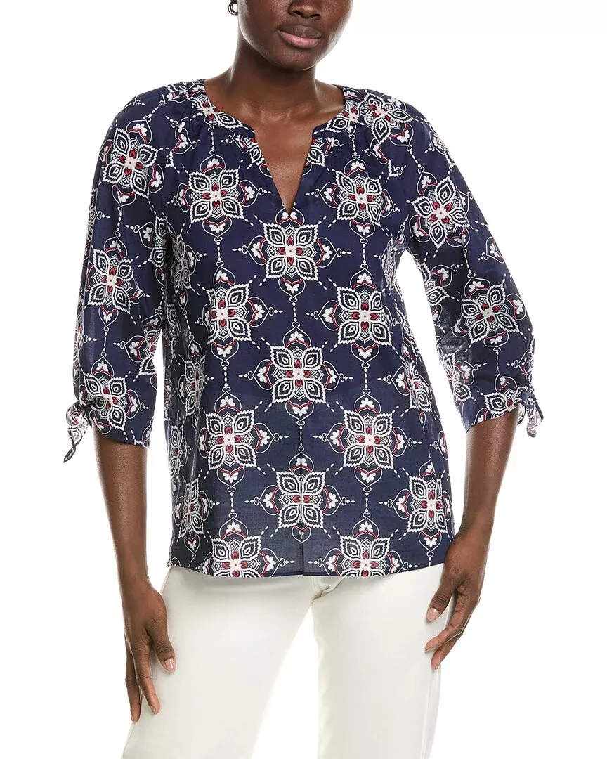 Jones New York Elbow Raglan Sleeve Blouse