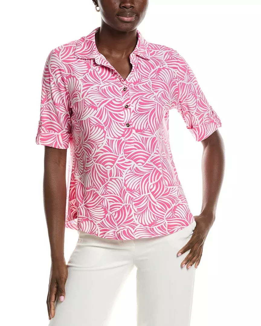 Jones New York Elbow Roll Cuff Polo Shirt