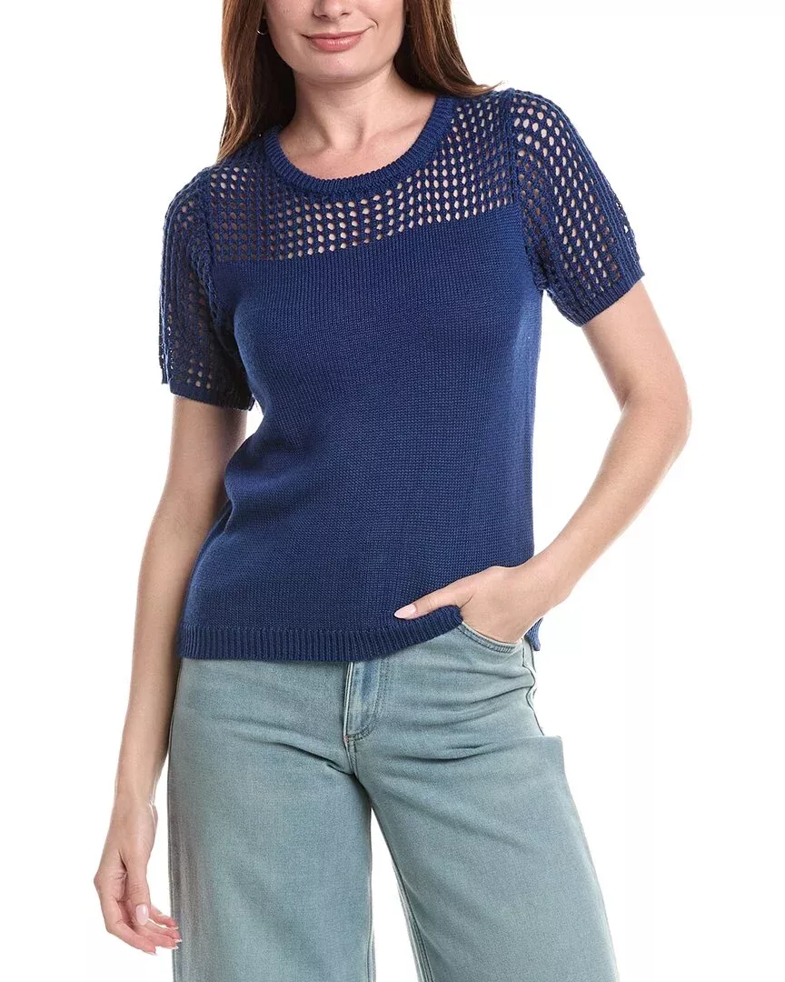 Joseph A. Open Pointelle Sweater