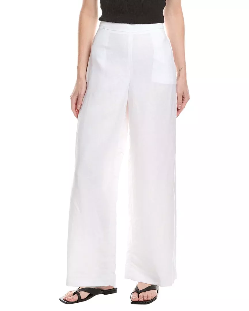 Kenneth Cole Wide Leg Linen-Blend Pant