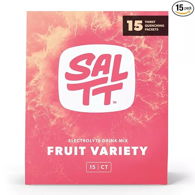 Keto Chow SALTT Electrolytes Powder Packets, Fruit Variety Pack (15 Packets) - Magnesium, Potassium, Sodium, Trace Minerals - Vegan & Gluten Free - Travel Essentials - Made in USA