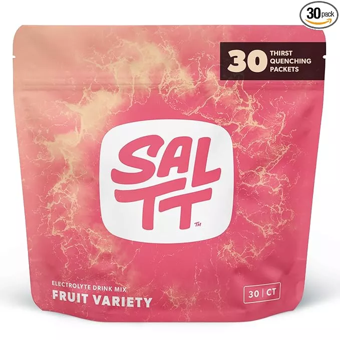 Keto Chow SALTT Electrolytes Powder Packets, Fruit Variety Pack (30 Packets) - Magnesium, Potassium, Sodium, Trace Minerals - Vegan, Sugar Free, Gluten Free - Travel Essentials - Made in USA