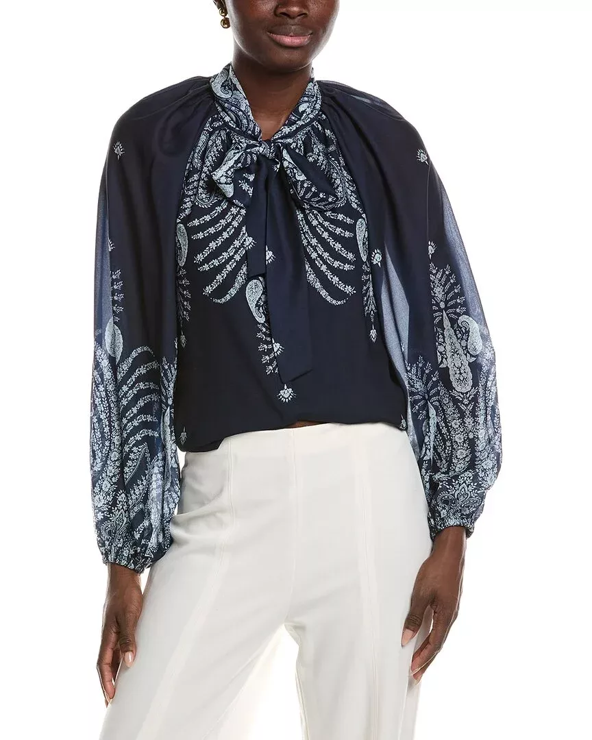 Kobi Halperin Shiloh Print Chiff Blouse