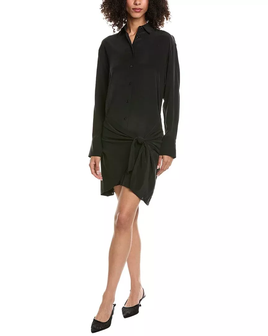 The Kooples Washed Silk Shirtdress