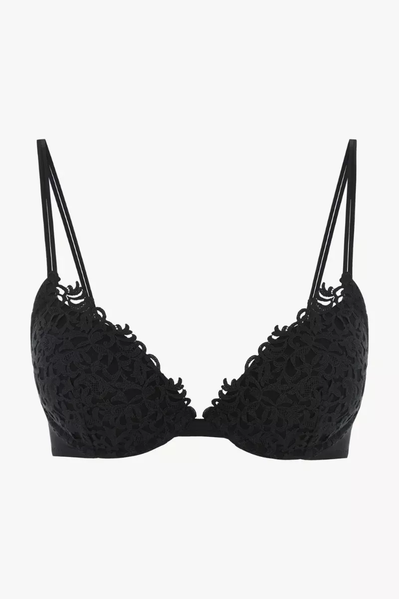 La Perla Black Push-Up Bra With Macramé Lpd906397