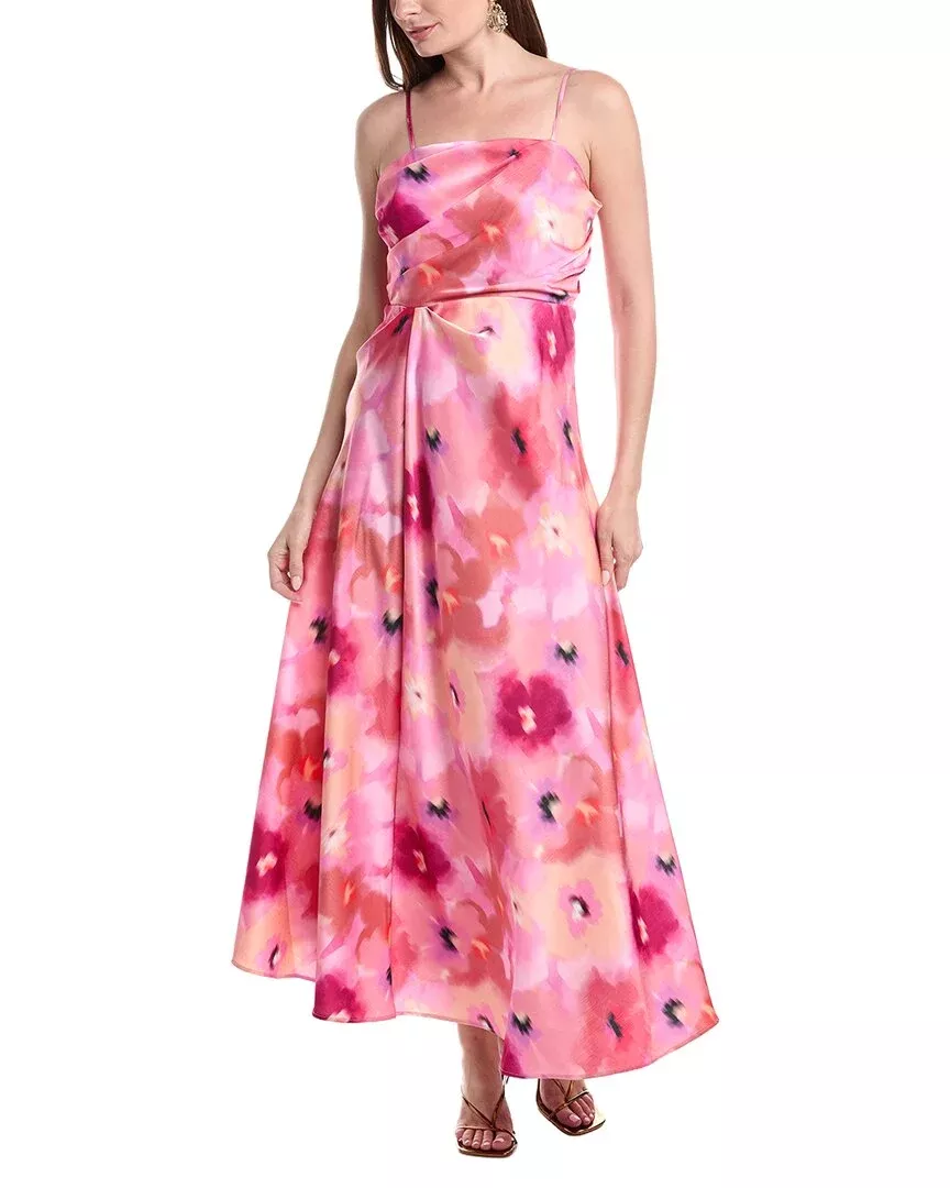 Laundry By Shelli Segal Draped Satin Maxi Dress