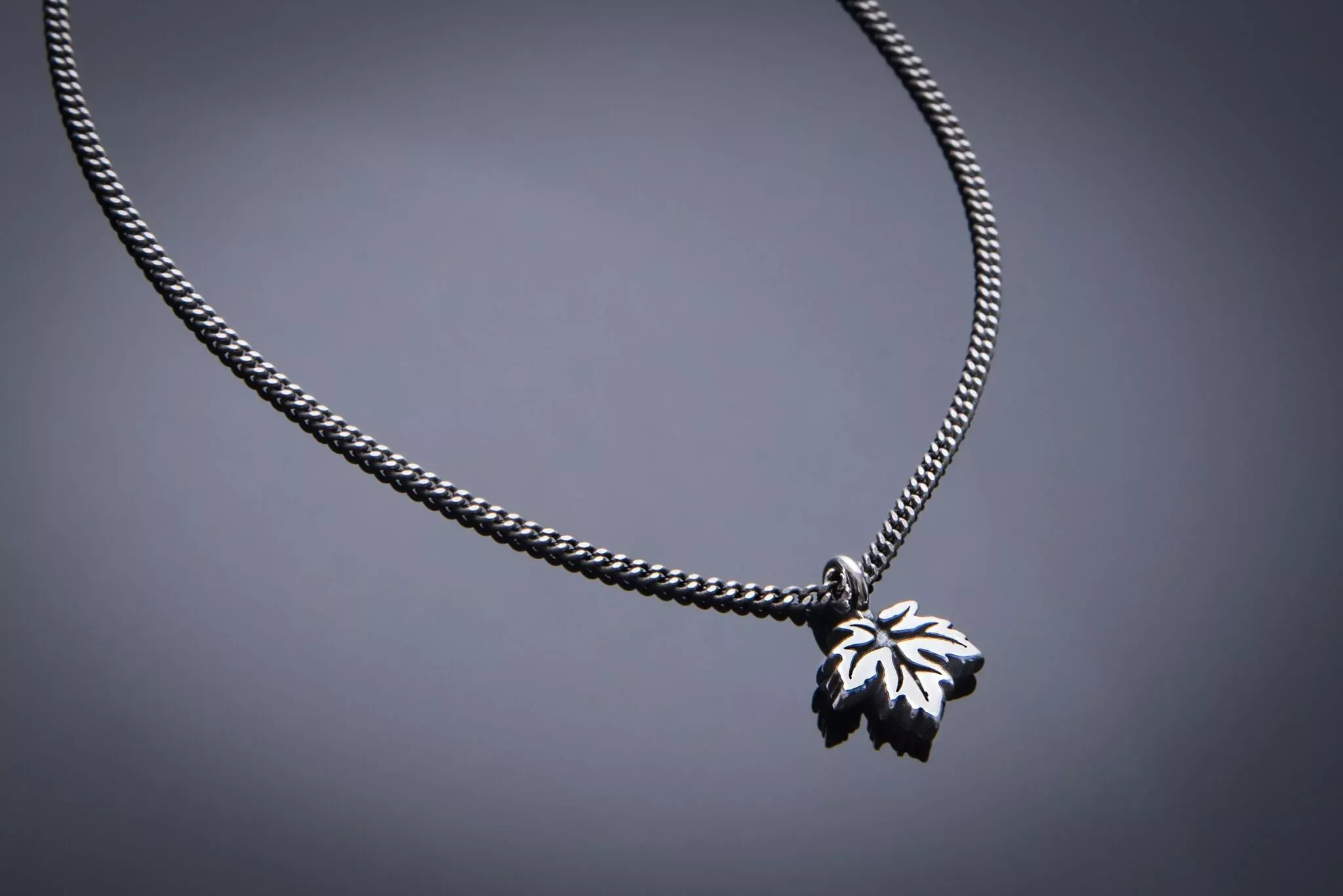 Leaf of Life Necklace - Sterling Silver Choker Charm