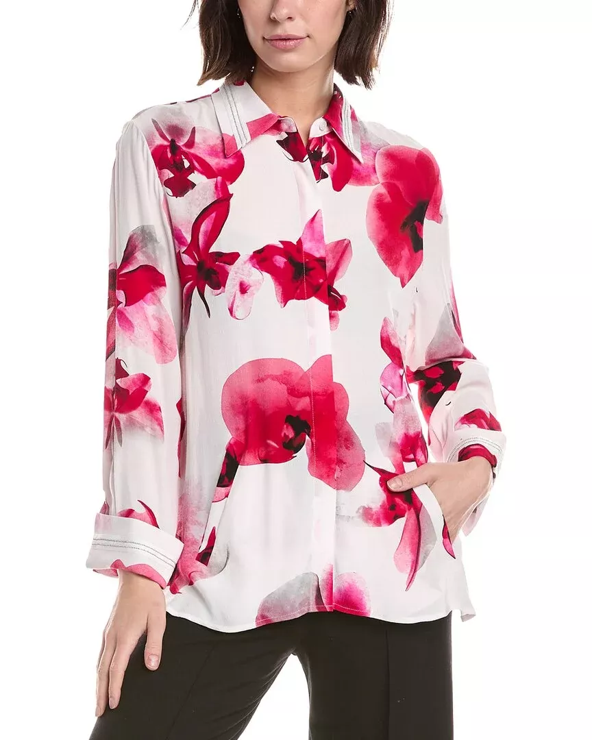Lemon Grass Beaded Twill Blouse
