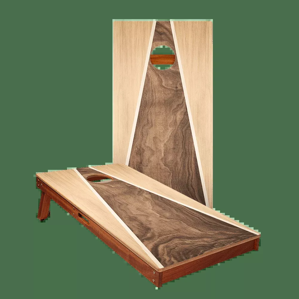 Light Swirl Triangle Silver Series Cornhole Boards