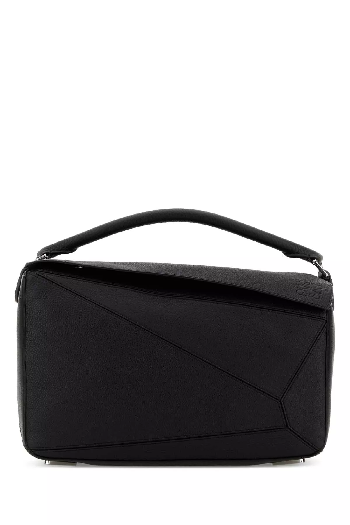 Loewe Men Black Leather Large Puzzle Handbag