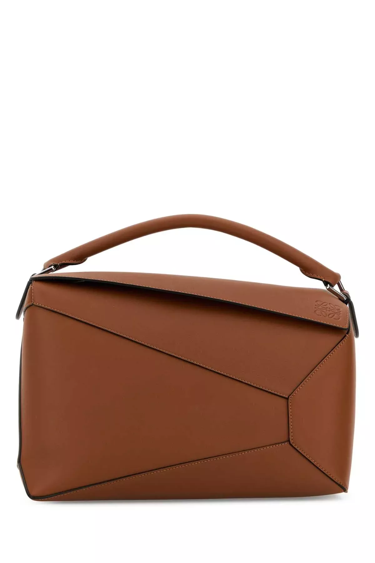 Loewe Men Brown Leather Large Puzzle Edge Handbag