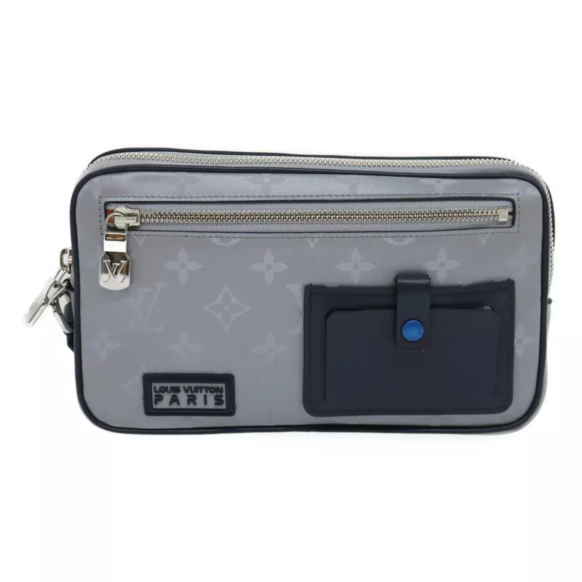 Louis Vuitton Alpha Clutch Limited Edition Monogram Satellite Canvas Silver Nylon Clutche & Pouche Bag (Authentic Pre-Loved)