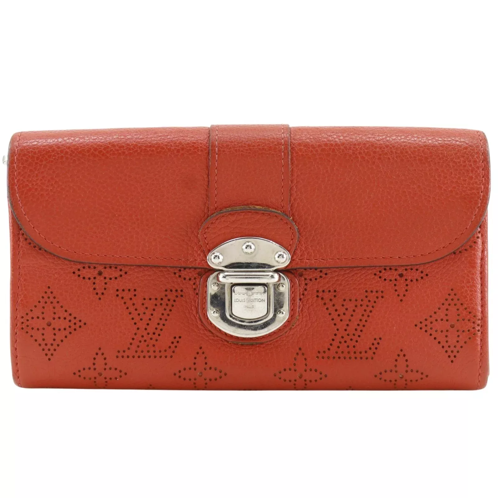 Louis Vuitton Iris Wallet Mahina Leather Red Leather Wallets Accessory (Authentic Pre-Loved)