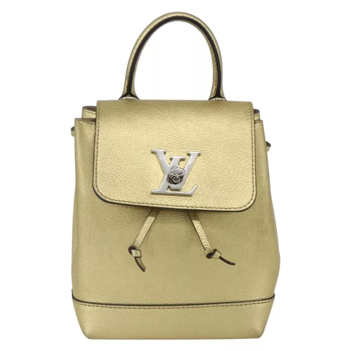 Louis Vuitton Lockme Backpack Leather Gold Leather Backpack Bag (Authentic Pre-Loved)
