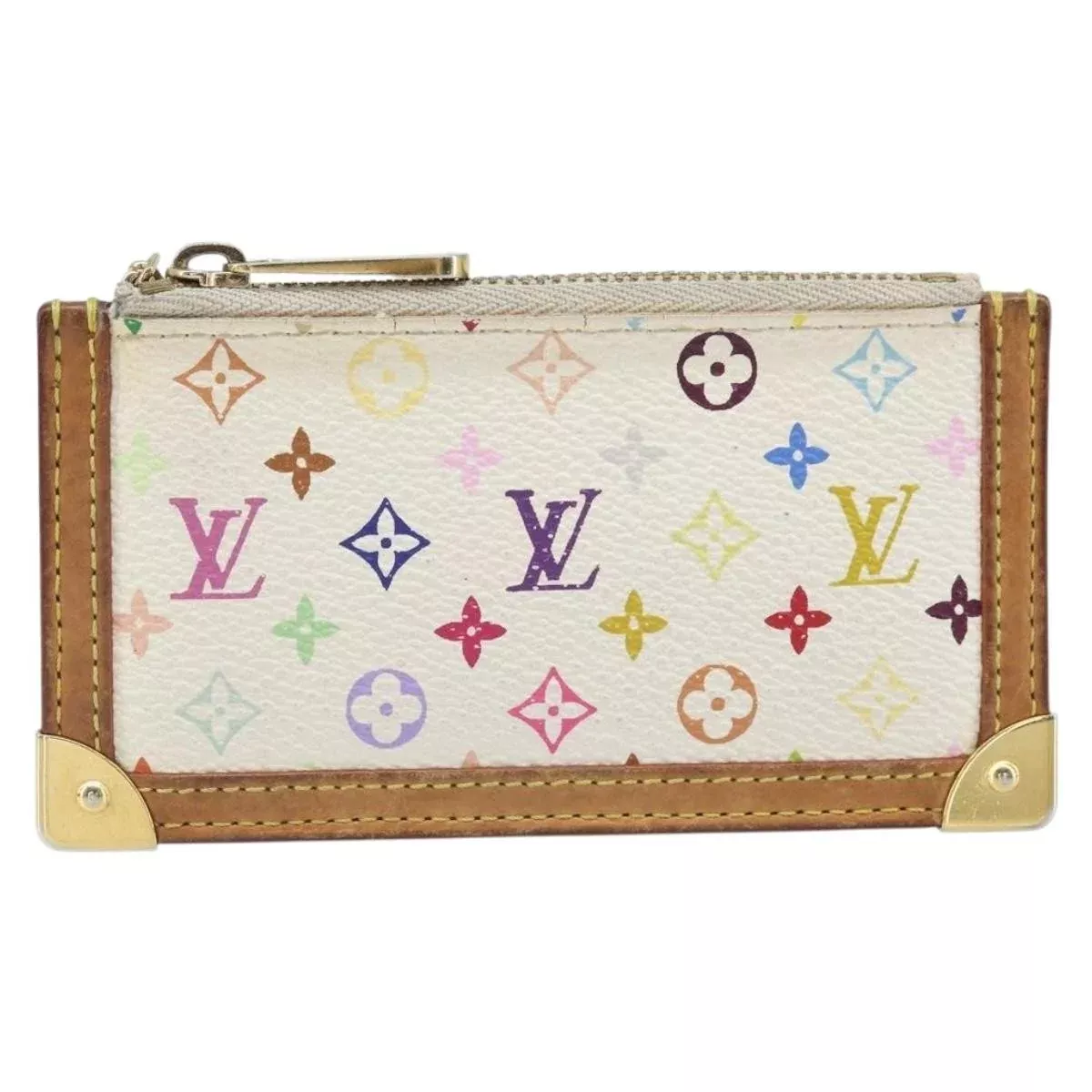 Louis Vuitton Pochette Clés Monogram Canvas Multicolour Canvas Wallets Accessory (Authentic Pre-Loved)