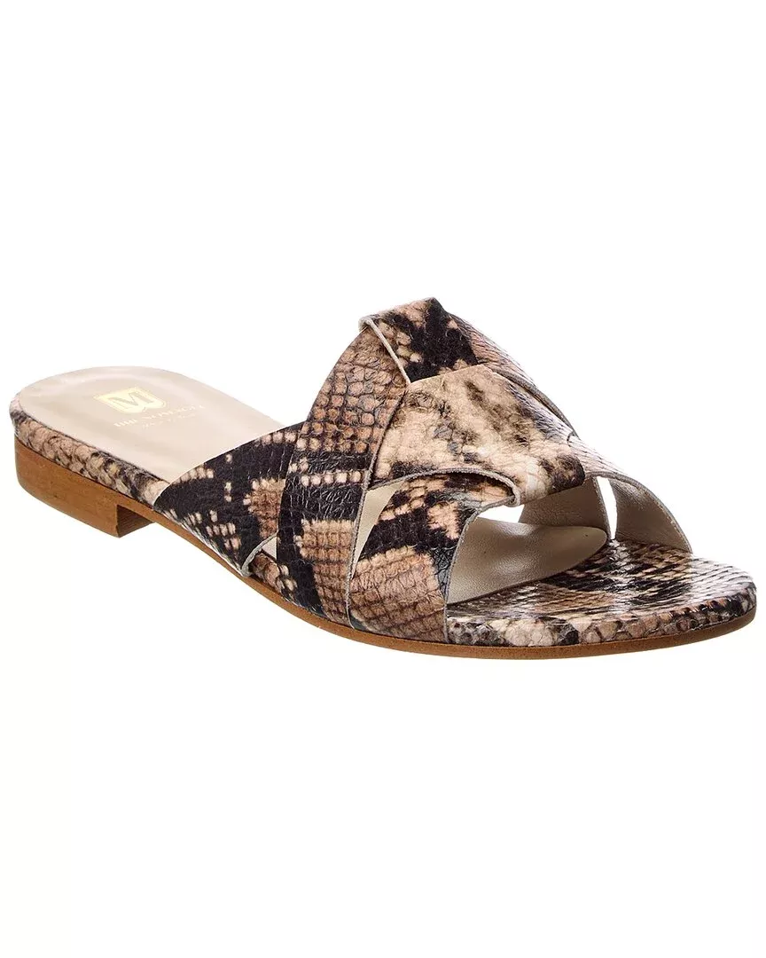 M By Bruno Magli Andria Leather Flat Sandal