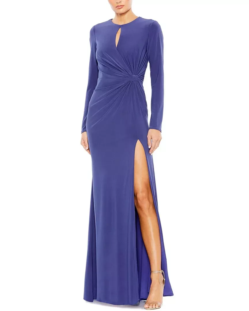 Mac Duggal Keyhole Draped A-Line Gown