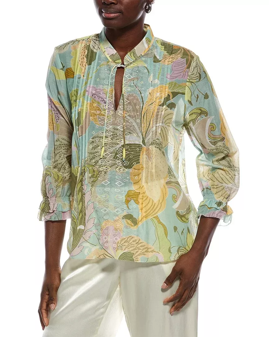 Marc Cain Printed Silk-Blend Blouse