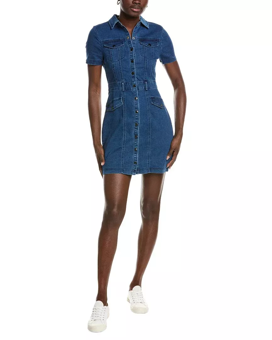 Marion Snap Button Cinched Denim Dress