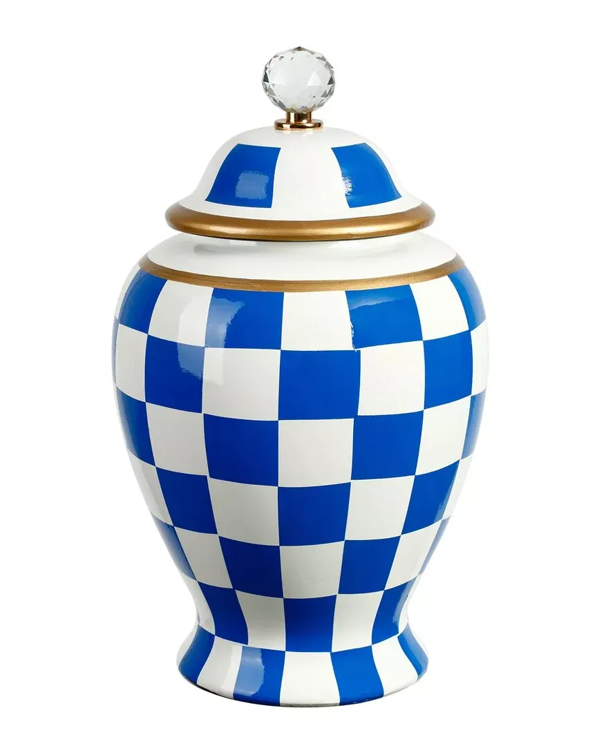 Mark Roberts Large Checkered Urn With Lid