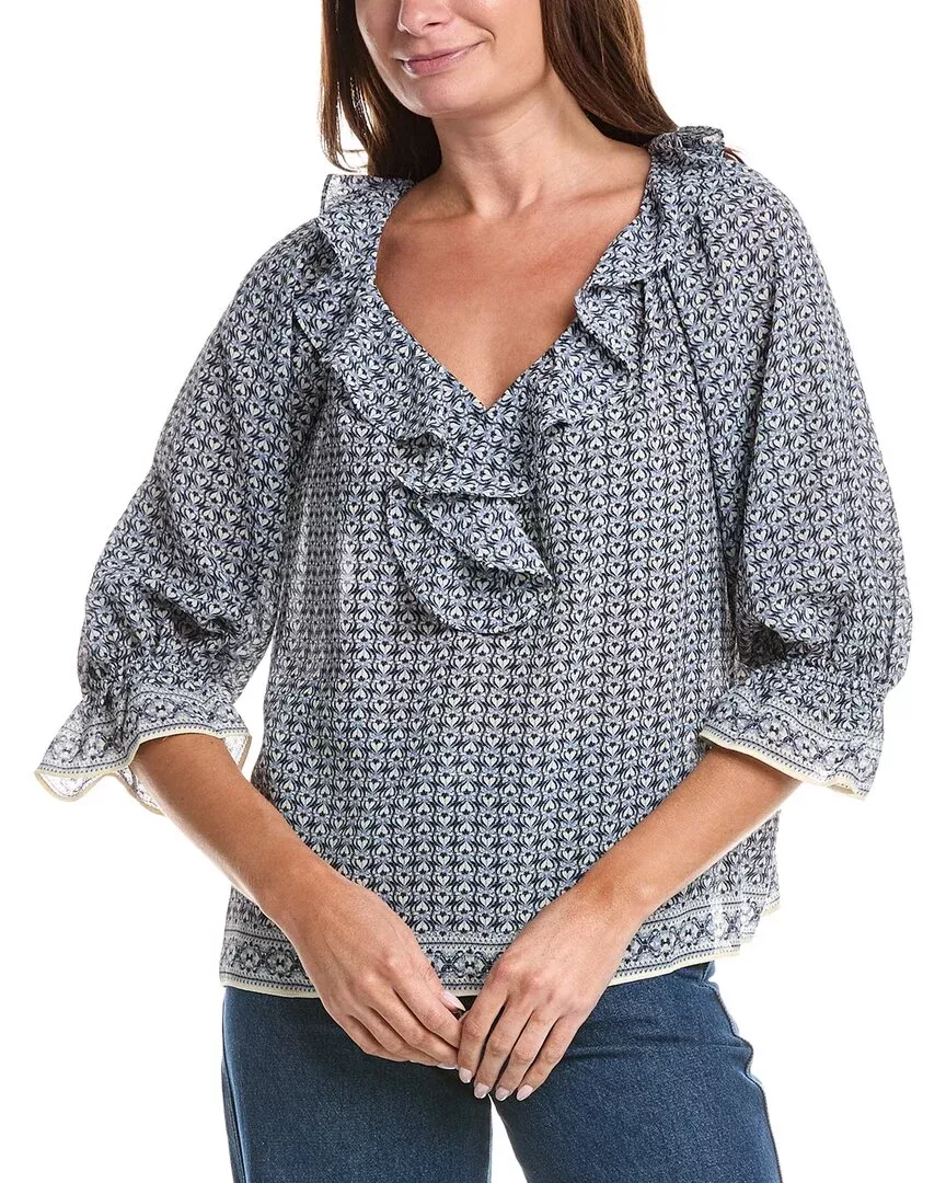 Max Studio Sleeve Ruffle Front Blouse