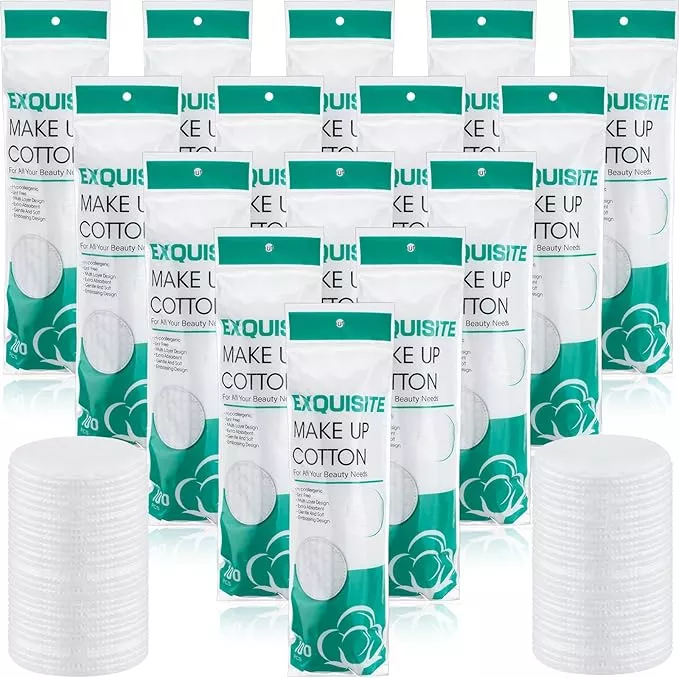 Maxcheck 1500 Pcs Cotton Rounds Bulk Exfoliating Rounds for Face Makeup Remover Cotton Facial Pads for Face Makeup Removal Toner Pads