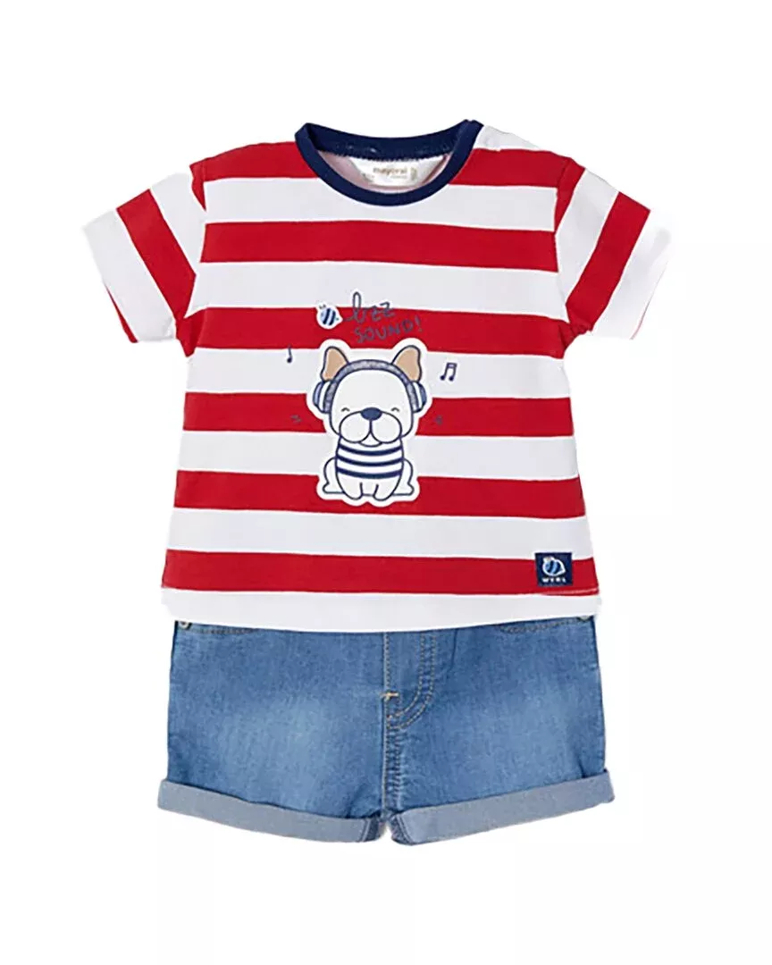 Mayoral Striped Puppy Set