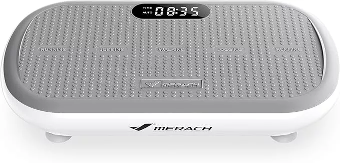 MERACH Vibration Plate Exercise Machine, Vibration Plate 440 Lbs Capacity, Bluetooth and Silicone Pedal, Stimulate Deep Fat, Vibration Plate for Lymphatic Drainage, Vibrating for Weight Loss