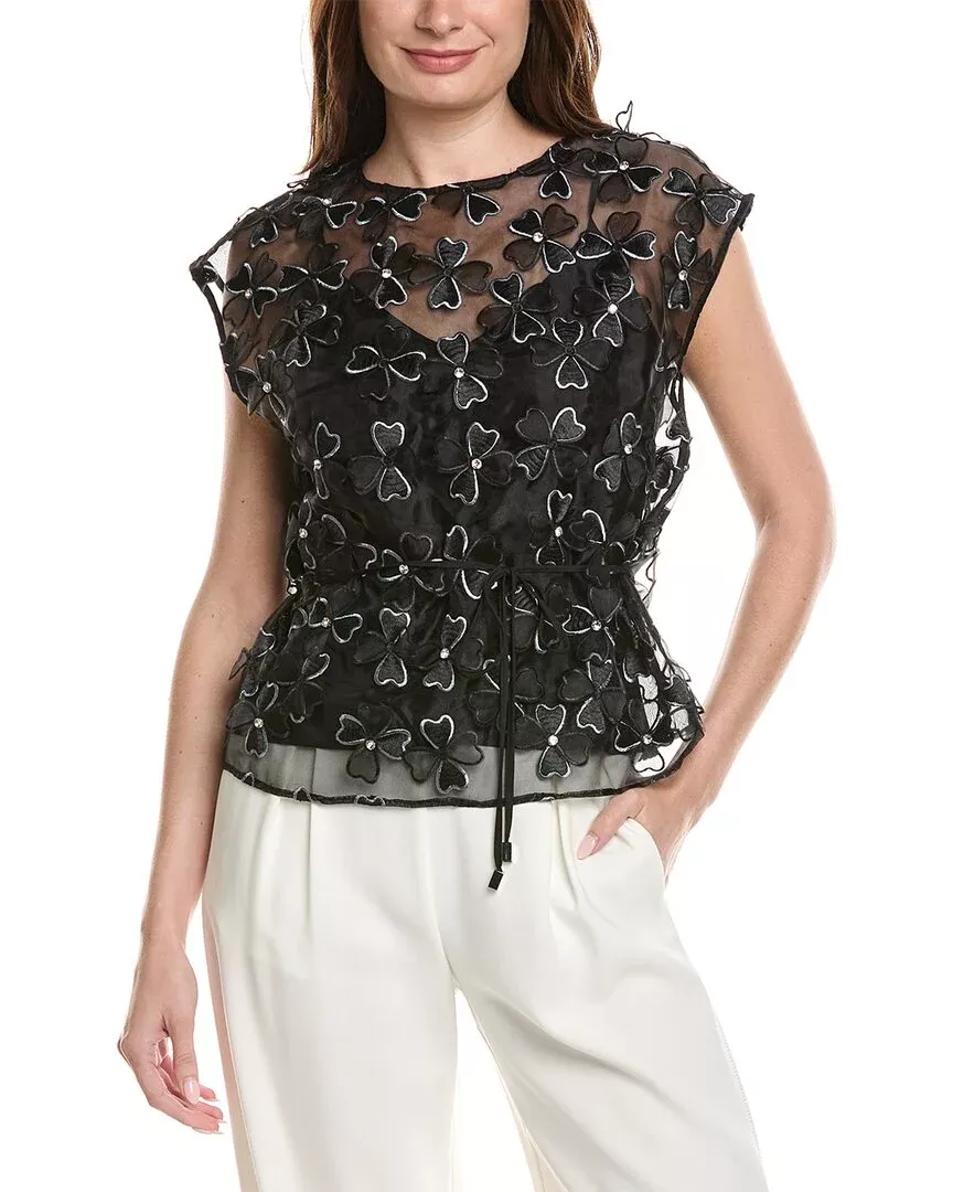 Milly Ryan Clover Bow Organza Top