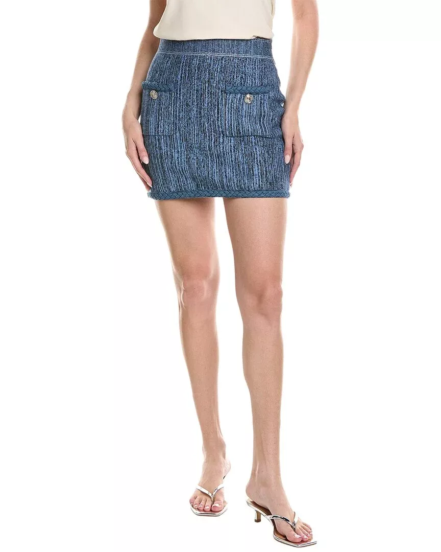 Milly Soleil Pinstripe Knit Mini Skirt