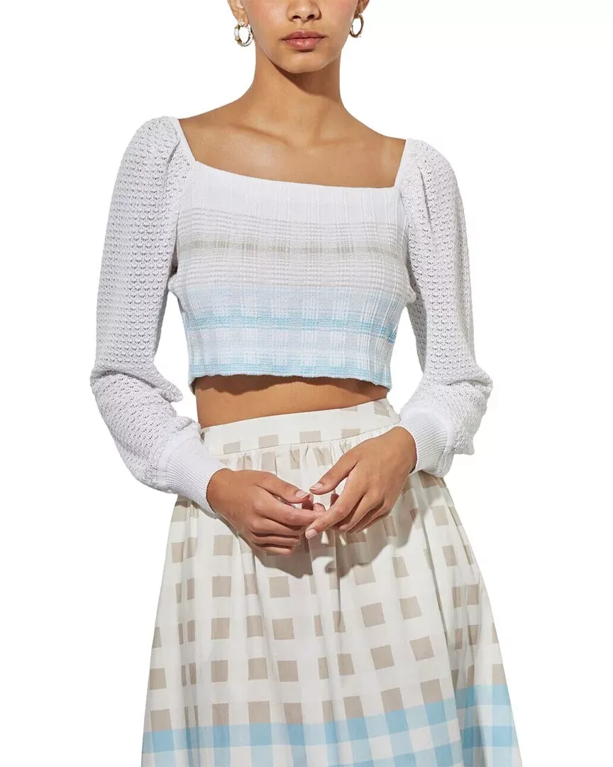 Ming Wang Bishop Sleeve Crop Top