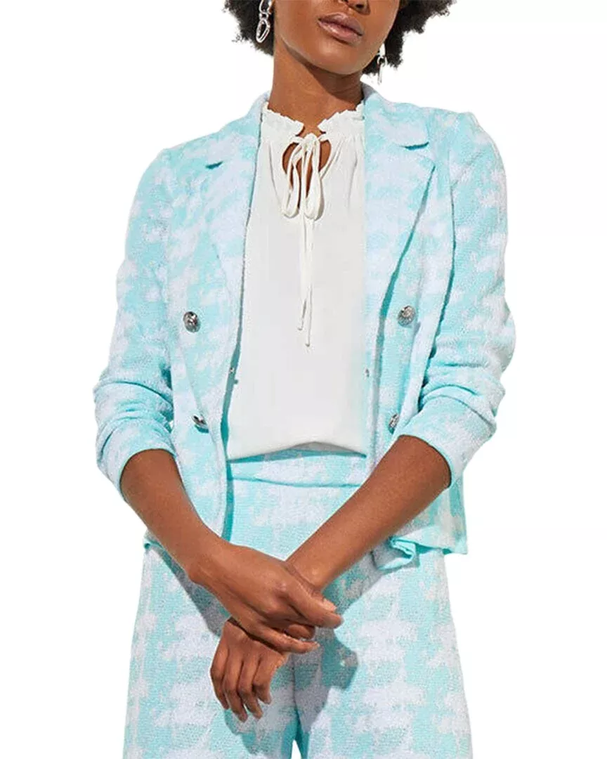 Ming Wang Lapel Collar Knit Jacket