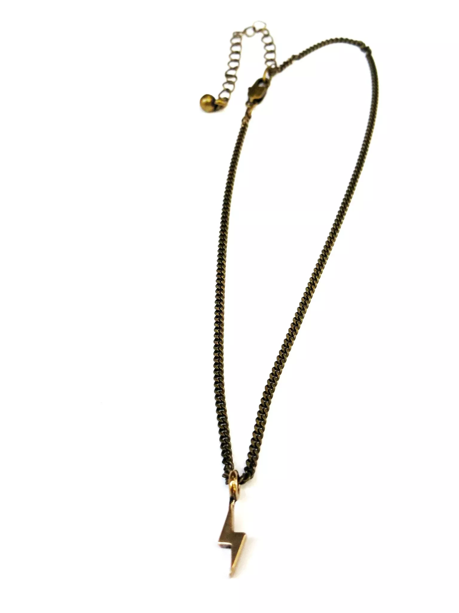 Mini Bolt Necklace - Bronze Choker Charm