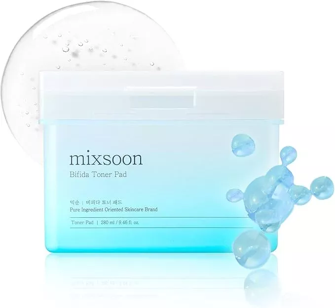 mixsoon Bifida Toner Pad,Moisture Barrier, Bifida Ferment Lysate, Rayon Sponge Pad (250ml/8.45fl.oz/120 Sheets)