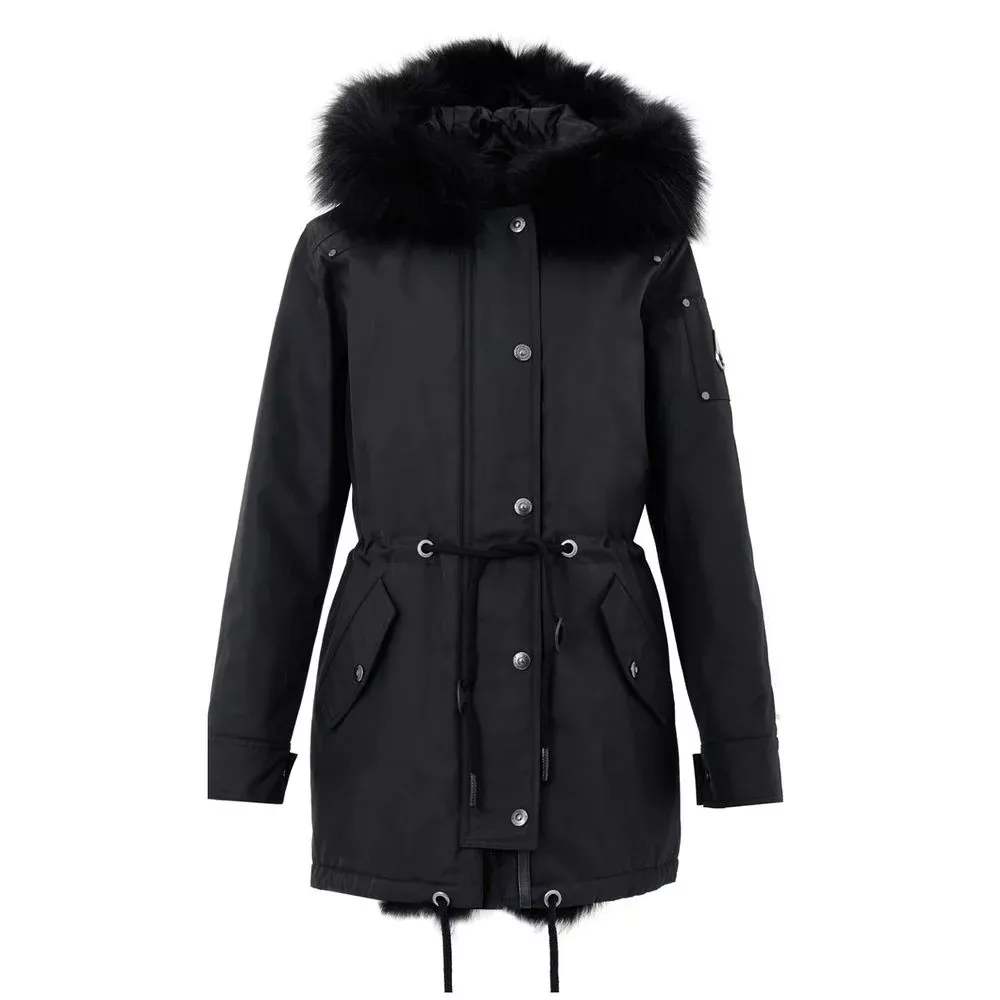 Moose Knuckles Black Cotton Women's Parka