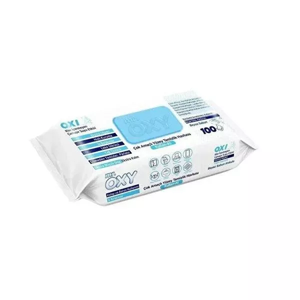 Mr. Oxy Surface Cleaning Wipes - 100 Count, Multi-Purpose, Natural Ingredients, White Soap Scent