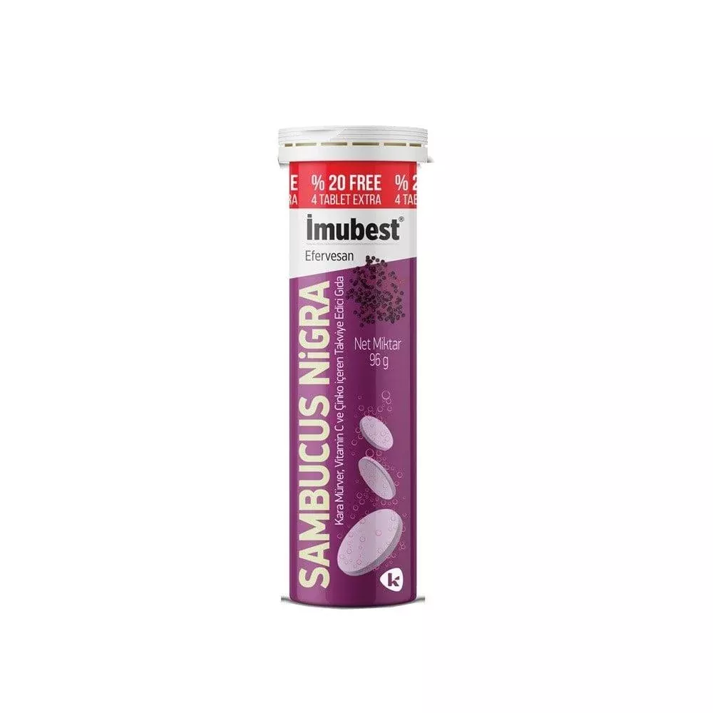 _mubest Effervescent Dietary Supplement - 24 Tablets with Black Elder Extract, Vitamin C & Zinc