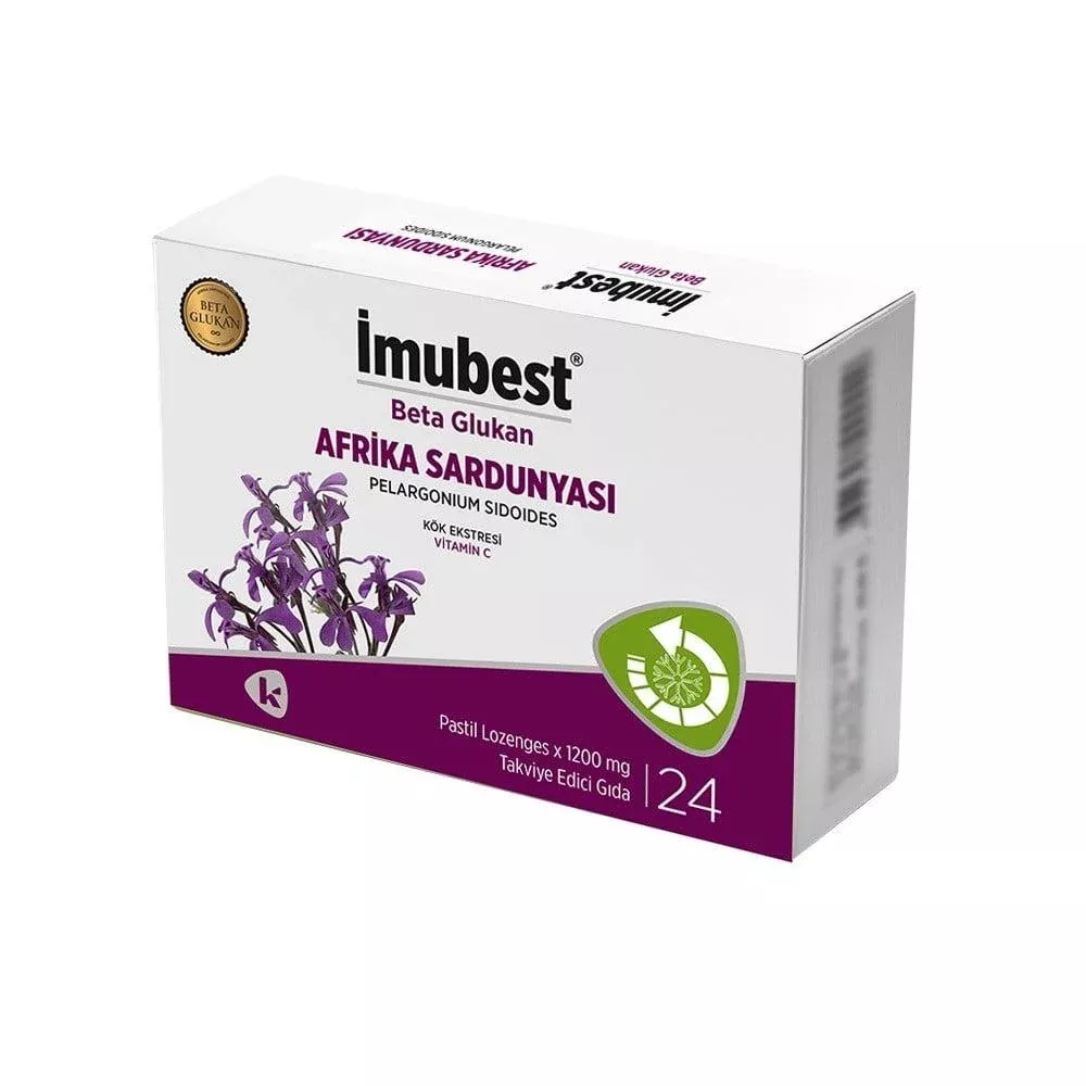 _mubest Immune Support Dietary Supplement Lozenges - Boosts Immunity with Beta Glucan, African Geranium Extract & Vitamin C - 24 Pastilles