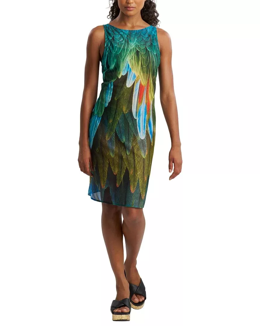 Natori Paradise Printed Mesh Mini Dress