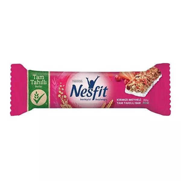 Nestlé Nesfit Red Fruit Flavored Whole Grain Energy Bar - Nutritious Snack or Breakfast Supplement