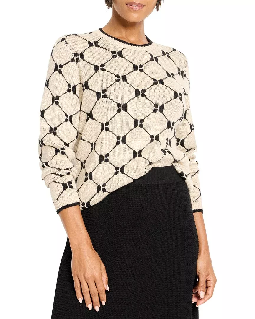 Nic+Zoe Geo Argyle Knit Sweater