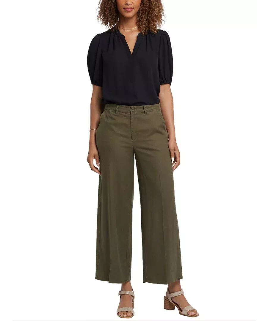 Nydj Morgan Bay Leaf Linen-Blend Trouser